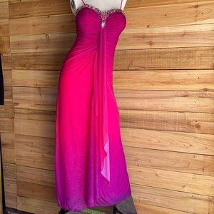 Fuchsia/purple Long Party Dress